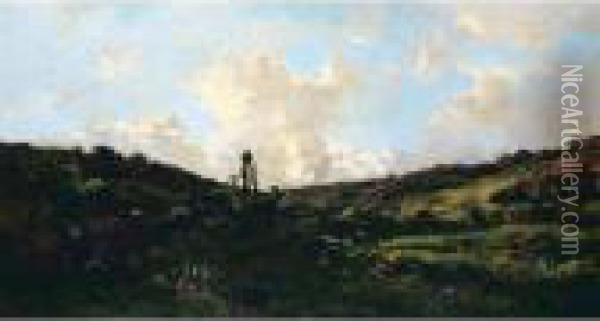 Valley On The Heath Oil Painting - Pierre-Emmanuel Damoye