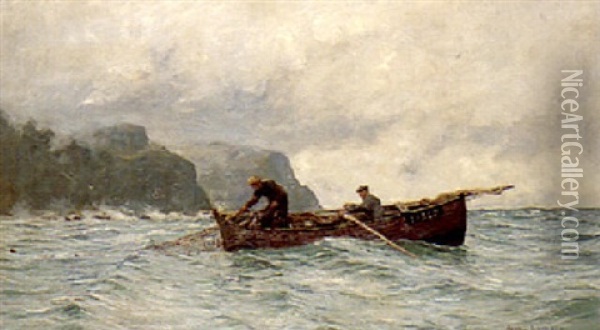 Campbeltown Fishing Boat - Pulling In The Net Oil Painting - Andrew Black