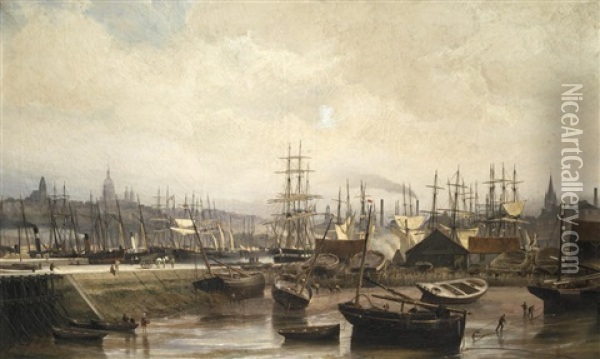 Bassin, Boulogne Sur Mer Oil Painting - Cornelis Christiaan Dommelshuizen