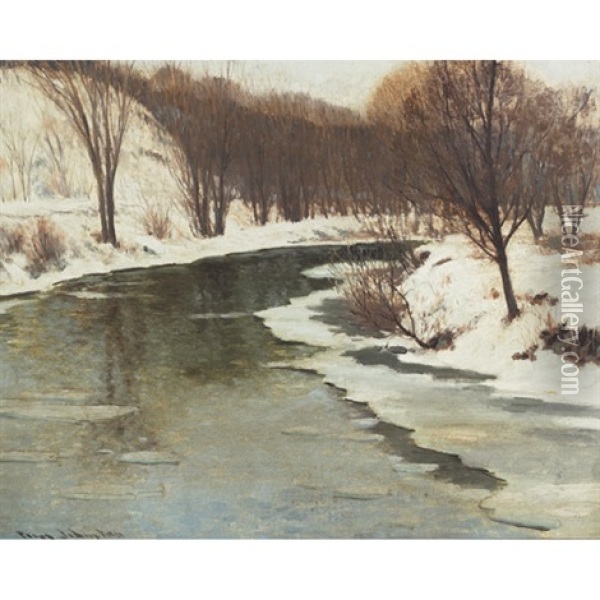 Winter's Waning On The Don Oil Painting - Francis Hans Johnston