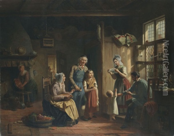 Der Brief Oil Painting - Julius Weyde