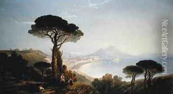A view of the Bay of Naples Oil Painting - William James Muller
