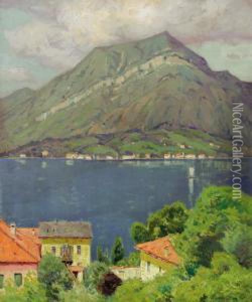 View Of Lake Como Oil Painting - Charles Warren Eaton