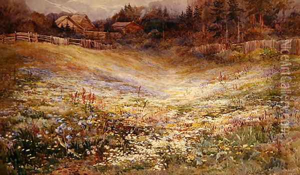 A Meadow in the Alps Oil Painting - Mary Stevens