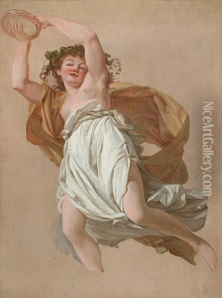 A Bacchante, Study For A Ceiling In Thelouvre Oil Painting - Hugues Taraval