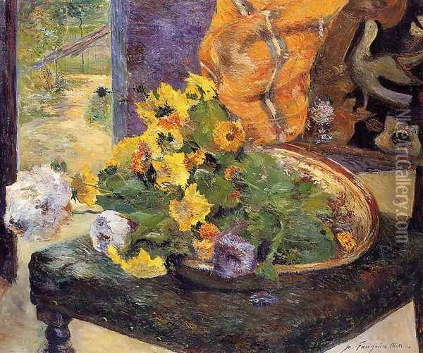 The Makings Of A Bouquet Oil Painting - Paul Gauguin