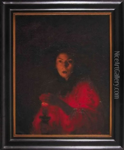 Lady Macbeth (przestroga, Trwoga, Dziewczyna Ze Swieca) Oil Painting - Ludwik de Laveaux