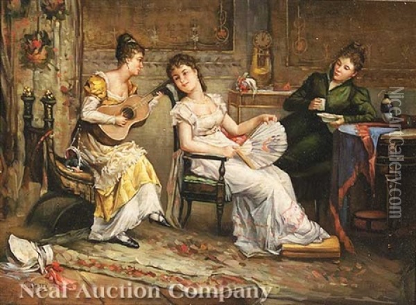 An Afternoon Of Leisure Oil Painting - Cesare Auguste Detti
