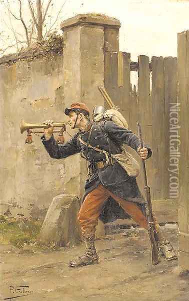 Bugle call Oil Painting - Paul Louis Narcisse Grolleron