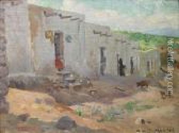 Old Street In Mexico Oil Painting - W. Herbert Dunton