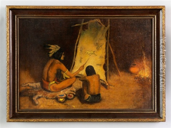 Two Native Americans Oil Painting - Eanger Irving Couse
