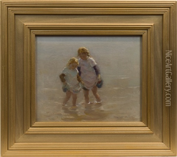 The Young Paddlers Oil Painting - William Marshall Brown