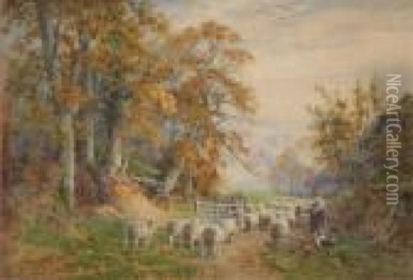 Going To Pasture Oil Painting - Charles James Adams