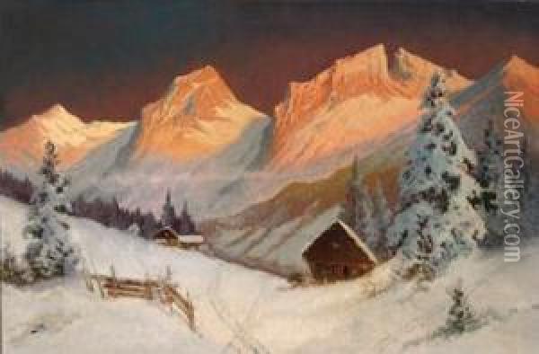 Early Morning At Fern Pass Oil Painting - Julius Lange