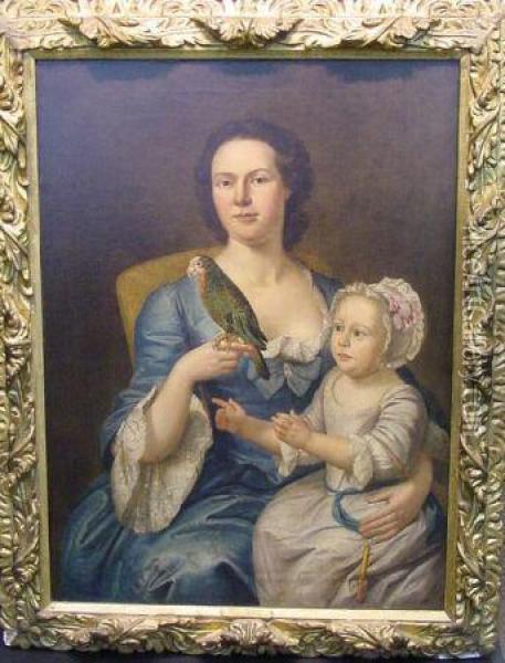 Portrait Of Rebecca Hargreaves And Child Oil Painting - William Hogarth