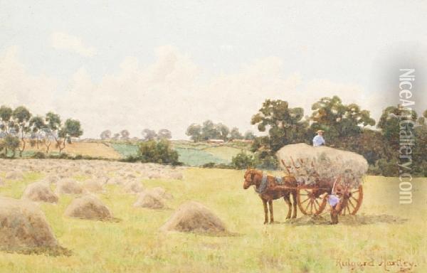 Harvest Scene Oil Painting - Hartley Ridgard