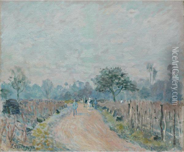 Chemin De Prunay A Bougival Oil Painting - Alfred Sisley