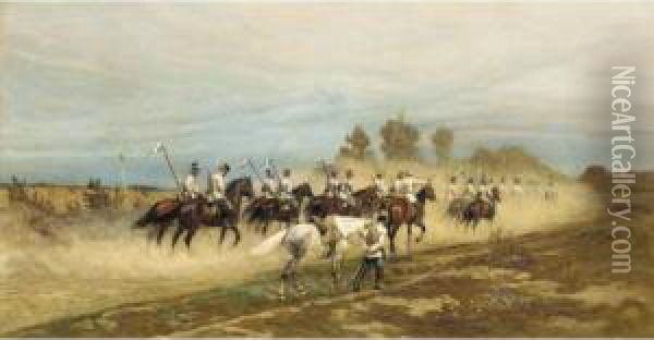 The Polish Cavalry Oil Painting - Antoni Piotrowski