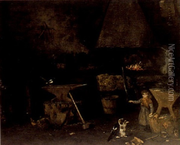 La Forge Oil Painting - Henri de Braekeleer