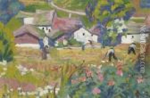 Paesaggio D'estate Oil Painting - Giovanni Giacometti