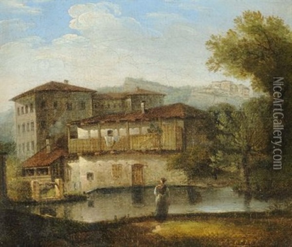 Veduta Di Mulino Oil Painting - Giuseppe Canella I