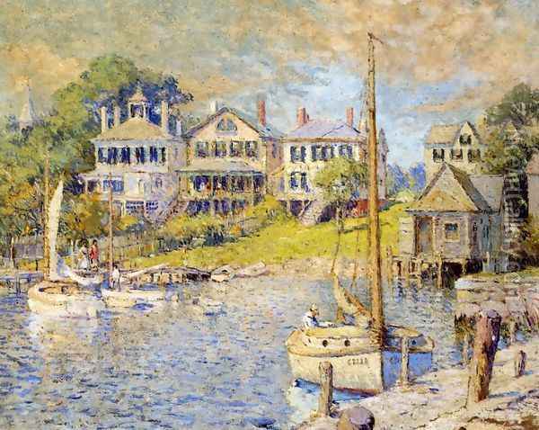 At Edgartown, Martha's Vinyard Oil Painting - Colin Campbell Cooper