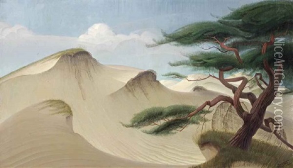 Dunes In Hulshorst Oil Painting - Han Bayens
