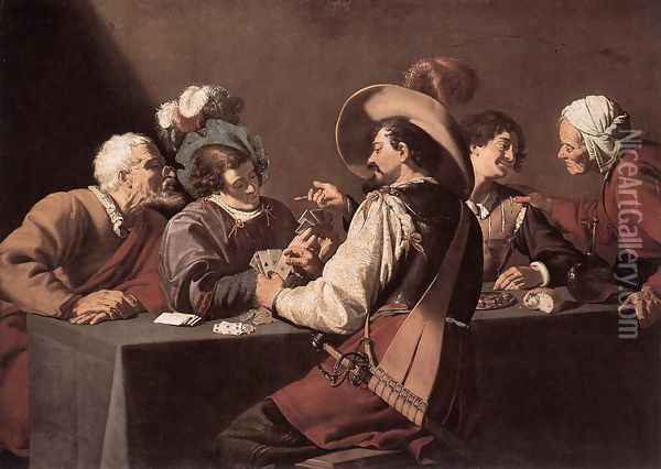 The Card Players Oil Painting - Theodoor Rombouts