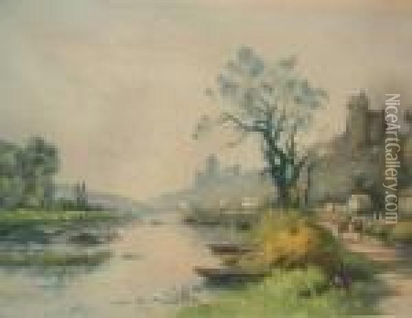 Paysage A La Riviere Oil Painting - Maurice Levis