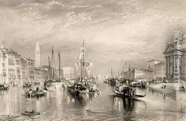 The Grand Canal, Venice, engraved by William Miller 1796-1882 1838-52 Oil Painting - Joseph Mallord William Turner