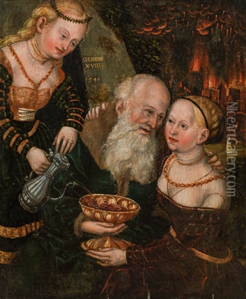Lot And His Daughters Oil Painting - Lucas Cranach the Elder
