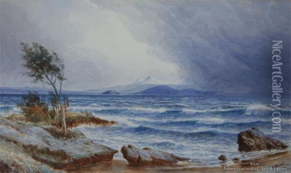 Lake Taupo Oil Painting - Thomas Darby Ryan