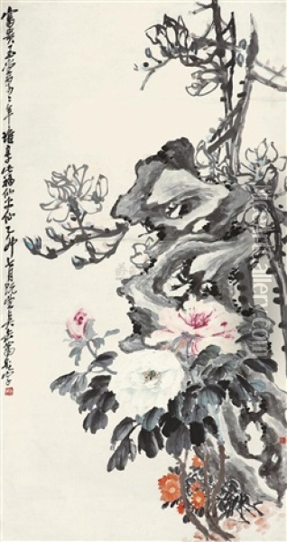 Flower Oil Painting -  Huang Shanshou