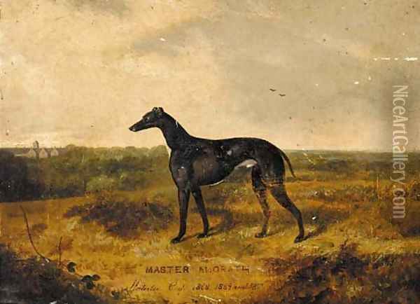Master McGrath, the three times Waterloo Cup-winning greyhound Oil Painting - English Provincial School