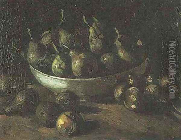 Still Life With An Earthen Bowl And Pears Oil Painting - Vincent Van Gogh