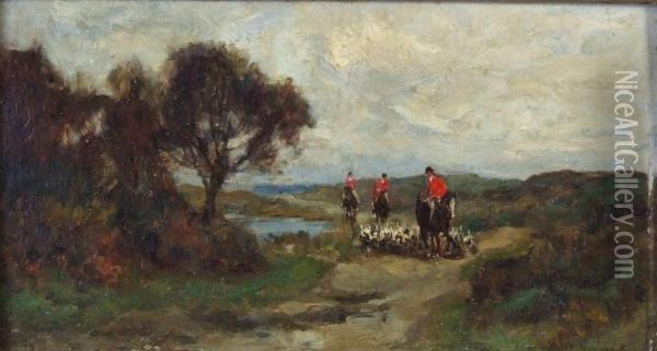 Hunting Scene With Huntsman And Hounds Oil Painting - Richard Gay Somerset