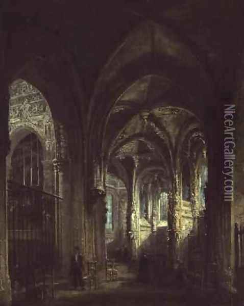 Interior of the Church of St Pierre Caen Oil Painting - Francois d' Herbes