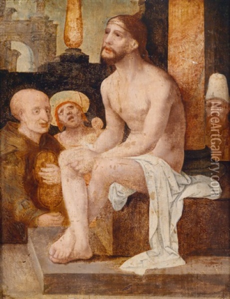 Christus Als Schmerzensmann Oil Painting - Jan Gossaert