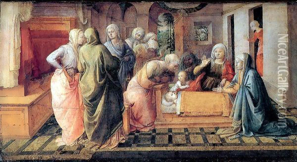 Miracle of the Bees of the Infant St Ambrose Oil Painting - Fra Filippo Lippi
