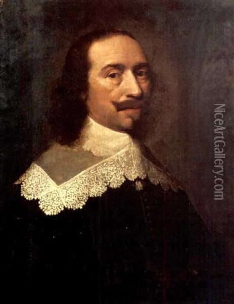 Portrait De Gentilhomme Oil Painting - Jan Anthonisz Van Ravesteyn