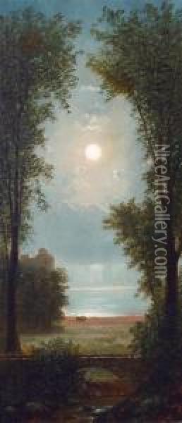 By The Light Of The Moon Oil Painting - Nelson Augustus Moore