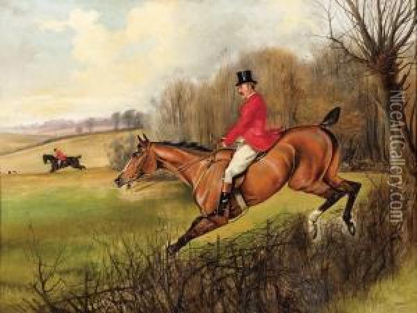 Fox Hunt Oil Painting - Of John Alfred Wheeler