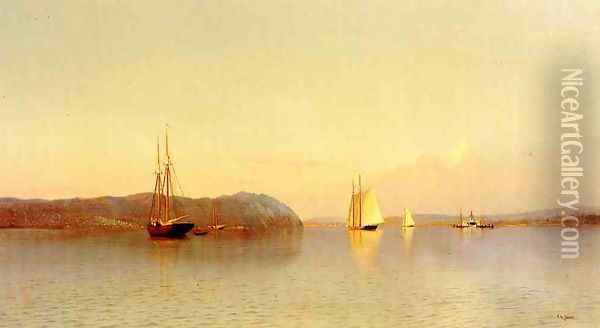 Late Afternoon, Haverstraw Bay Oil Painting - Francis Augustus Silva