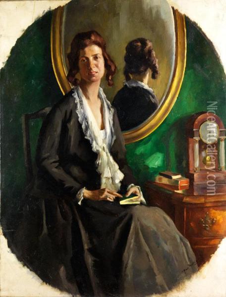 Portrait Einer Jungen Dame Oil Painting - Hans Mathis