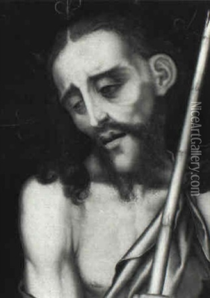 Christ As The Man Of Sorrows Oil Painting - Luis de Morales