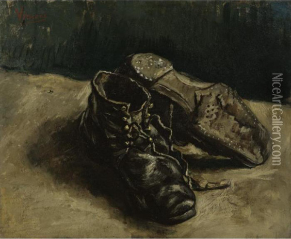 A Pair Of Shoes Oil Painting - Vincent Van Gogh