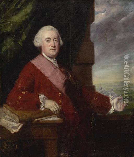 Portrait Of Sir James Gray (circa 1708-1714), 2nd Baronet, Three-quarter Length Oil Painting - Joshua Reynolds