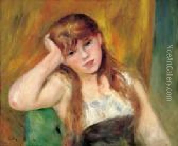 Jeune Fille Blonde Oil Painting - Pierre Auguste Renoir