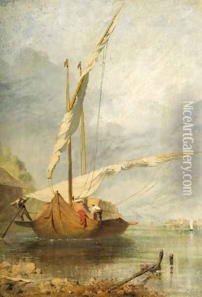 Coast Scene, 1851 Oil Painting - Henry Clarence Whaite