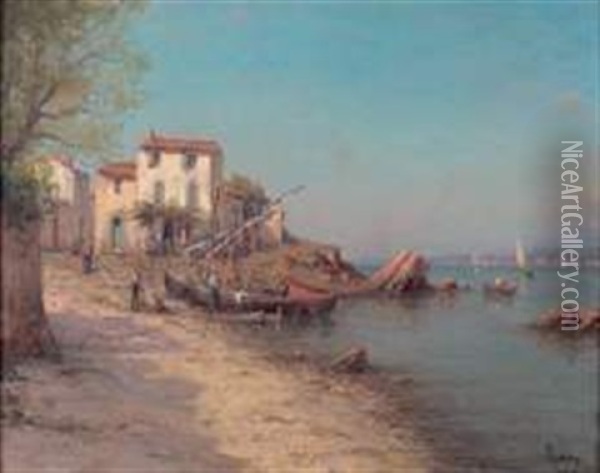 Maison Au Bord De La Mer Oil Painting - Henri Malfroy-Savigny